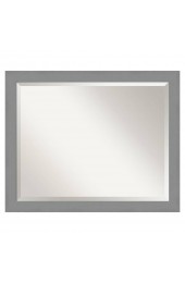 | Amanti Art Brushed Nickel Frame Collection 31.5-in W x 25.5-in H Brushed Silver Rectangular Bathroom Mirror - NZ10725