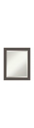| Amanti Art Brushed Pewter Frame Collection 19.5-in W x 23.5-in H Pewter Silver Rectangular Bathroom Mirror - DT19635