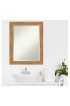 | Amanti Art Carlisle Blonde Frame Collection 22-in W x 28-in H Matte Natural Rectangular Framed Bathroom Mirror - AS16505