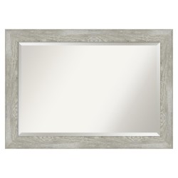 | Amanti Art Dove Greywash Frame Collection 41.88-in W x 29.88-in H Distressed Grey Rectangular Bathroom Mirror - LD70325
