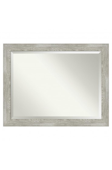 | Amanti Art Dove Greywash Frame Collection 45.88-in W x 35.88-in H Distressed Grey Rectangular Bathroom Mirror - VA18819