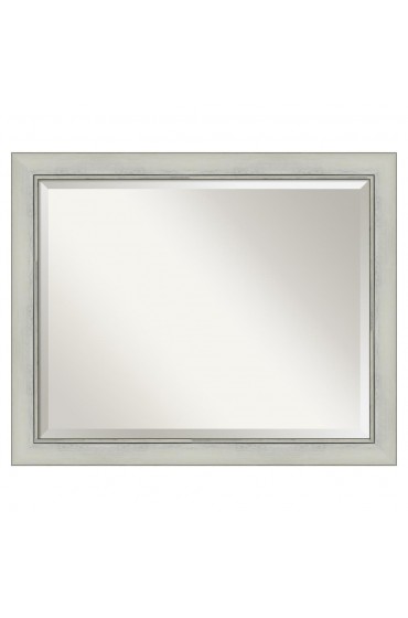 | Amanti Art Flair Silver Patina Frame Collection 32-in W x 26-in H Black,Silver Rectangular Bathroom Mirror - VA66681