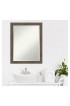 | Amanti Art Hardwood Mocha Narrow Frame Collection 20.88-in W x 26.88-in H Matte Brown Rectangular Framed Bathroom Mirror - YO67558