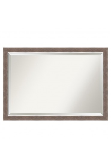 | Amanti Art Noble Mocha Frame Collection 39.5-in W x 27.5-in H Brushed Brown,Silver Rectangular Bathroom Mirror - AB83969