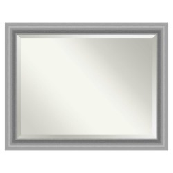 | Amanti Art Peak Silver Frame Collection 46-in W x 36-in H Silver Rectangular Bathroom Mirror - EJ05496