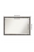 | Amanti Art Pinstripe Lead Grey Frame Collection 38.5-in W x 26.5-in H Matte Grey Rectangular Framed Bathroom Mirror - SJ71646