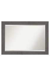 | Amanti Art Rustic Plank Grey Frame Collection 41.38-in W x 29.38-in H Distressed Grey Rectangular Bathroom Mirror - MZ57895