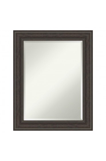 | Amanti Art Shipwreck Greywash Frame Collection 23.38-in W x 29.38-in H Distressed Brown Rectangular Bathroom Mirror - ZD04484