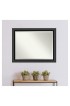 | Amanti Art Tuxedo Black Frame Collection 45.5-in W x 35.5-in H Matte Black Rectangular Bathroom Mirror - ID47671