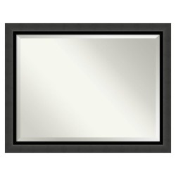 | Amanti Art Tuxedo Black Frame Collection 45.5-in W x 35.5-in H Matte Black Rectangular Bathroom Mirror - ID47671