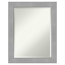 | Amanti Art Vista Brushed Nickel Frame Collection 22.5-in W x 28.5-in H Silver Rectangular Bathroom Mirror - UF76396