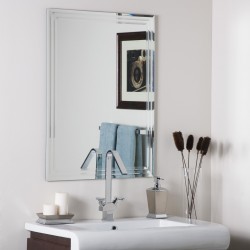 | Decor Wonderland 23.6-in W x 31.5-in Rectangular Frameless Bathroom Mirror - DJ72425