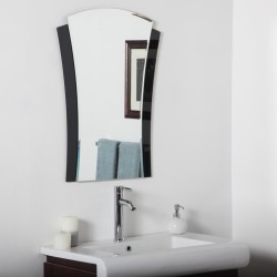 | Decor Wonderland Deco 23.6-in W x 31.5-in H Black Arch Framed Bathroom Mirror - BP70374