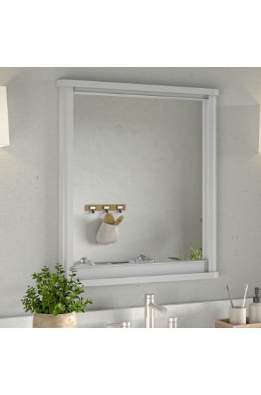 | ED Ellen DeGeneres Lynnmere 28-in W x 31-in H Light Gray Rectangular Framed Bathroom Mirror - GQ92182