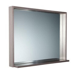 | Fresca Allier 35.5-in W x 25-in H Gray Oak Rectangular Bathroom Mirror - OG27035