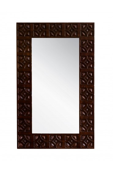 | James Martin Vanities Balmoral 26.25-in W x 42-in H Antique Walnut Rectangular Framed Bathroom Mirror - YR79689