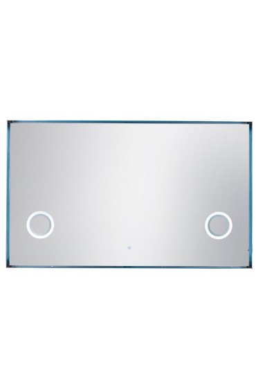 | James Martin Vanities Levitate 70-in W x 42-in H LED Lighted Plated Nickel Rectangular Framed Bathroom Mirror - PT00587