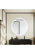 | KINWELL Bathroom Mirror 23.6-in W x 23.6-in H LED Lighted White Round Fog Free Frameless Bluetooth Bathroom Mirror - PJ06076