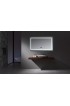 | Lexora Caldona 60-in W x 36-in H LED Lighted Gray Rectangular Fog Free Frameless Bluetooth Bathroom Mirror - WG89697