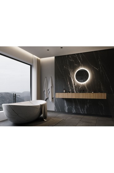 | PARIS MIRROR 24-in W x 24-in H LED Lighted 3000K Round Frameless Bathroom Mirror - ZQ08699