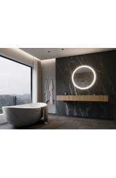 | PARIS MIRROR 40-in W x 40-in H LED Lighted 6000K Round Framed Bathroom Mirror - ZU74544