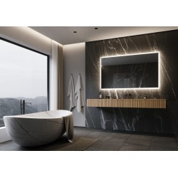 | PARIS MIRROR 60-in W x 36-in H LED Lighted 6000K Rectangular Frameless Bathroom Mirror - QX22434