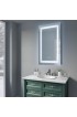 | Sunjoy 24-in W x 36-in H LED Lighted Silver Rectangular Fog Free Frameless Bathroom Mirror - PI05075