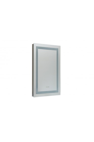 | Sunjoy 24-in W x 36-in H LED Lighted Silver Rectangular Fog Free Frameless Bathroom Mirror - PI05075