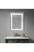 | Sunjoy 30-in W x 36-in H LED Lighted Silver Rectangular Fog Free Frameless Bathroom Mirror - LR64669