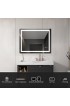 | WELLFOR 28-in W x 36-in H LED Lighted Aluminum Rectangular Fog Free Bathroom Mirror - JK11866