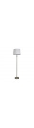 Floor Lamps| allen + roth 60-in Brushed Nickel Metal Floor Lamp with Natural Shade (Plug-in 3-Way) - QW28285