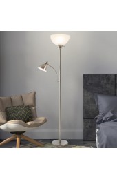 Floor Lamps| Hastings Home Hastings Home Lamps 77-in Satin Nickel Torchiere with Side-light Floor Lamp - CC33168
