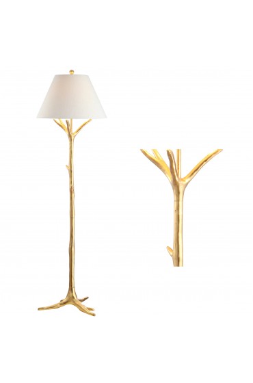 Floor Lamps| JONATHAN Y Arbor 63.5-in Gold Leaf Shaded Floor Lamp - AY79391