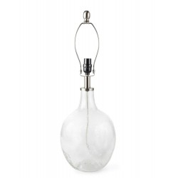 Lamp Bases| allen + roth 19-in Brushed Nickel/Clear Water Plug-In 3-Way Glass Lamp Base - HZ46491