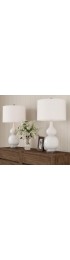 Lamp Sets| Hastings Home Hastings Home Gourd Ceramic LED Table Lamp Set, White - AS17755