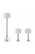 Lamp Sets| Hastings Home Hastings Home Greek Key Table and Floor L-Amp- Set of 3, Silver - JH93284