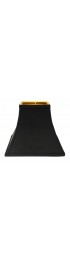 Lamp Shades| Cloth & Wire 10-in x 12-in Black (With Gold Lining) Silk Bell Lamp Shade - WD24414
