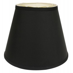 Lamp Shades| Cloth & Wire 13-in x 18-in Black (With White Lining) Silk Empire Lamp Shade - CS88163
