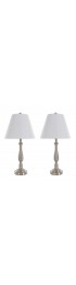 Table Lamps| Hastings Home Hastings Home Table Lamps Brushed Steel Table Lamp with Fabric Shade (Set of 2) - XG81361