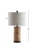 Table Lamps| JONATHAN Y 25-in Black Rotary Socket Table Lamp with Linen Shade (Set of 2) - UX55369