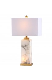 Table Lamps| JONATHAN  Y Contemporary 27.5-in Gold Leaf Rotary Socket Table Lamp with Linen Shade - VZ40970