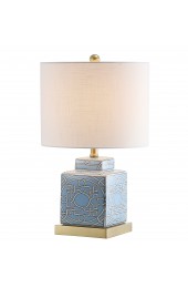 Table Lamps| JONATHAN Y Transitional 22-in Brass Gold Rotary Socket Table Lamp with Linen Shade - RU92938