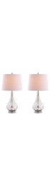 Table Lamps| JONATHAN  Y Transitional 25.5-in Chrome Rotary Socket Table Lamp with Linen Shade (Set of 2) - YR95699