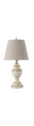 Table Lamps| StyleCraft Home Collection 24-in Distressed Cream Table Lamp with Fabric Shade - UA38955