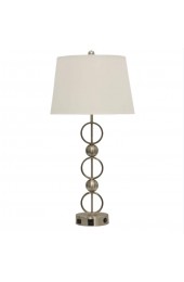 Table Lamps| StyleCraft Home Collection 31-in Brushed Steel Table Lamp with Fabric Shade - HK47679