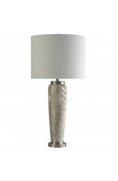 Table Lamps| StyleCraft Home Collection 37-in Silver Steel and Poly Resin 3-Way Table Lamp with Linen Shade - JK81870