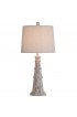 Table Lamps| StyleCraft Home Collection Berwyn 33-in Distressed White 3-Way Table Lamp with Linen Shade - IU16862