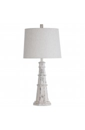Table Lamps| StyleCraft Home Collection Berwyn 33-in Distressed White 3-Way Table Lamp with Linen Shade - IU16862