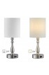 Table Lamps| True Fine 16.5-in Brushed Steel LED Touch Table Lamp with Fabric Shade - JN01117