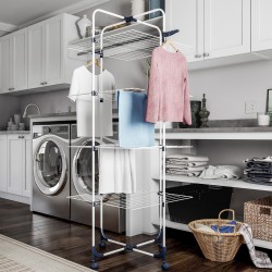 Clotheslines & Drying Racks| Hastings Home 4-Tier 27-in Mixed Material Drying Rack - HV86073